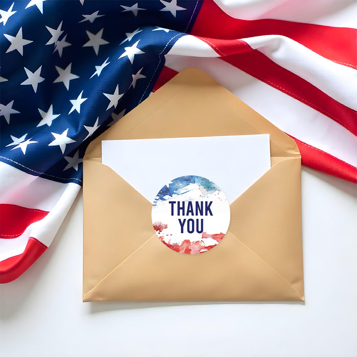 Fourth of July BBQ Party Invitation with Patriotic Watercolor Design