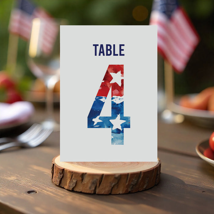 Fourth of July BBQ Party Invitation with Patriotic Watercolor Design