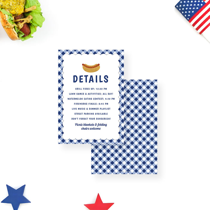 Fourth of July Cookout Invitation Patriotic Summer BBQ Party