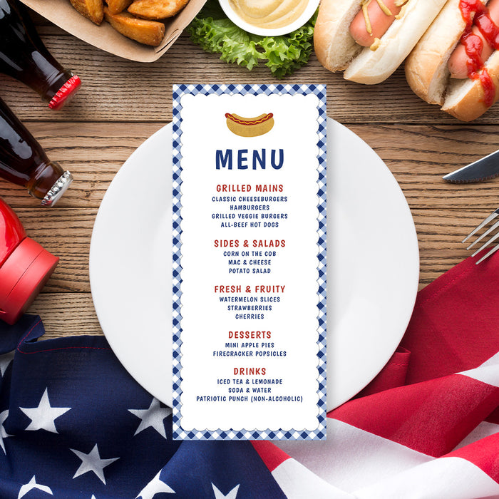 Fourth of July Cookout Invitation Patriotic Summer BBQ Party
