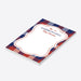 “License to Grill” personalized notepad with a patriotic plaid design and a grill spatula icon-side