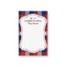 “License to Grill” personalized notepad with a patriotic plaid design and a grill spatula icon