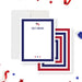Personalized patriotic note card featuring an American flag design and star accents-front-back