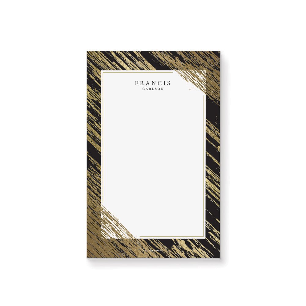Black and Gold Notepad for Professionals, Stationery Writing Pad for M