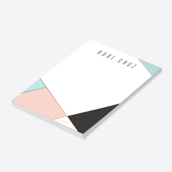 Unique Geometric Notepad, Wiriting Paper Pad for Men and Women, Business Stationery Notepad Personalized with Your Own Colors