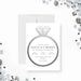 60th wedding anniversary invitation with diamond ring design, classic lettering, gray accents, and personalized celebration details-front