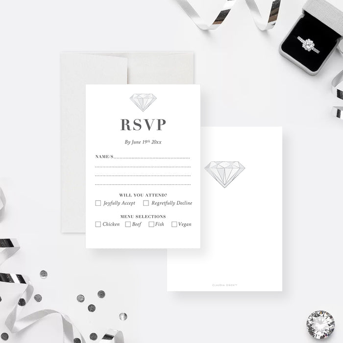 60th Wedding Anniversary Invitation Diamond Ring