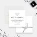 60th diamond wedding anniversary save the date card with jewel-inspired design, elegant monochrome styling, and custom anniversary details-front-back