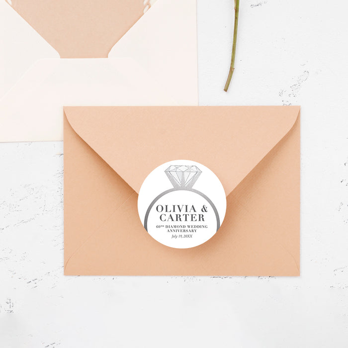 60th Wedding Anniversary Invitation Diamond Ring