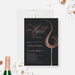 a black and rose gold foil wedding card