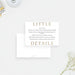 a wedding invitation card with details about the wedding ceremony and reception.