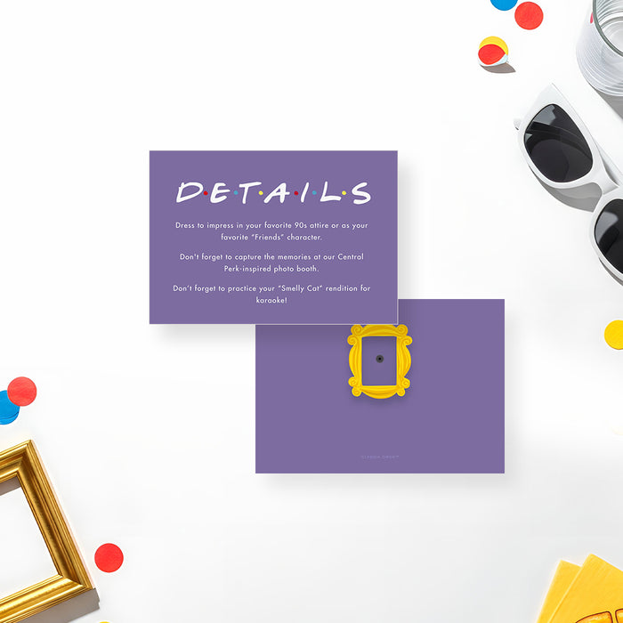 90s Sitcom Birthday Party Invitation Purple Door