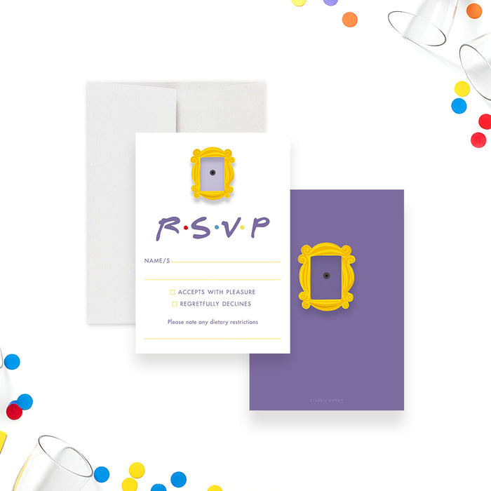 90s Sitcom Birthday Party Invitation Purple Door