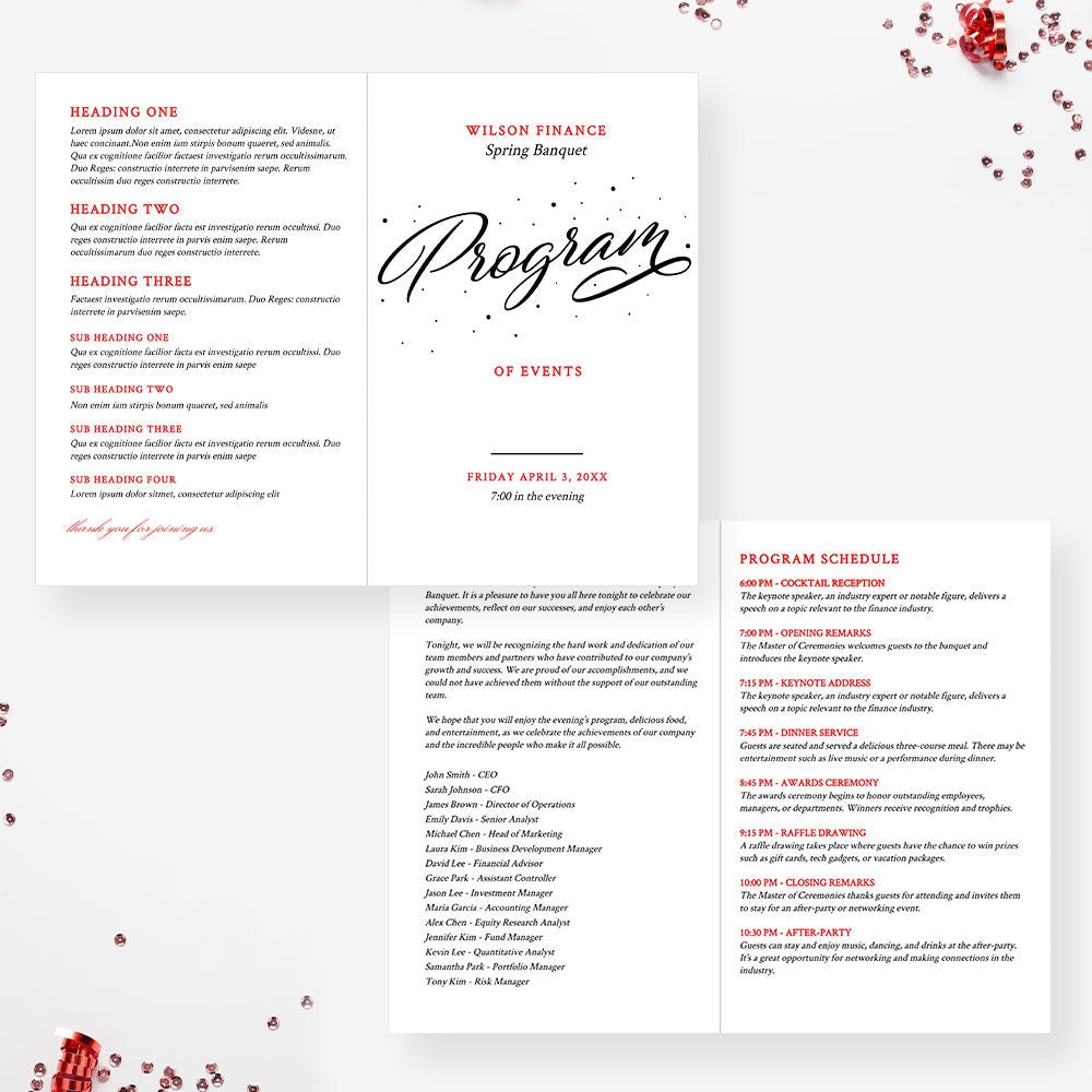 Business Program Template Instant Download Digital Download