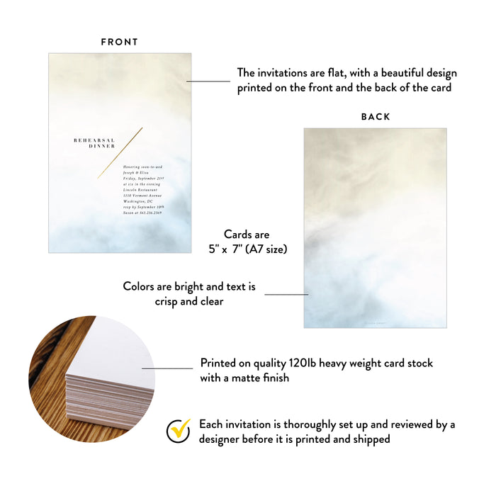 Wedding Rehearsal Dinner Invitation Elegant Watercolor Design