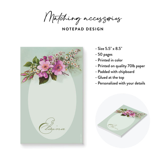 Floral Baby Shower Invitation Green and Pink Spring Design