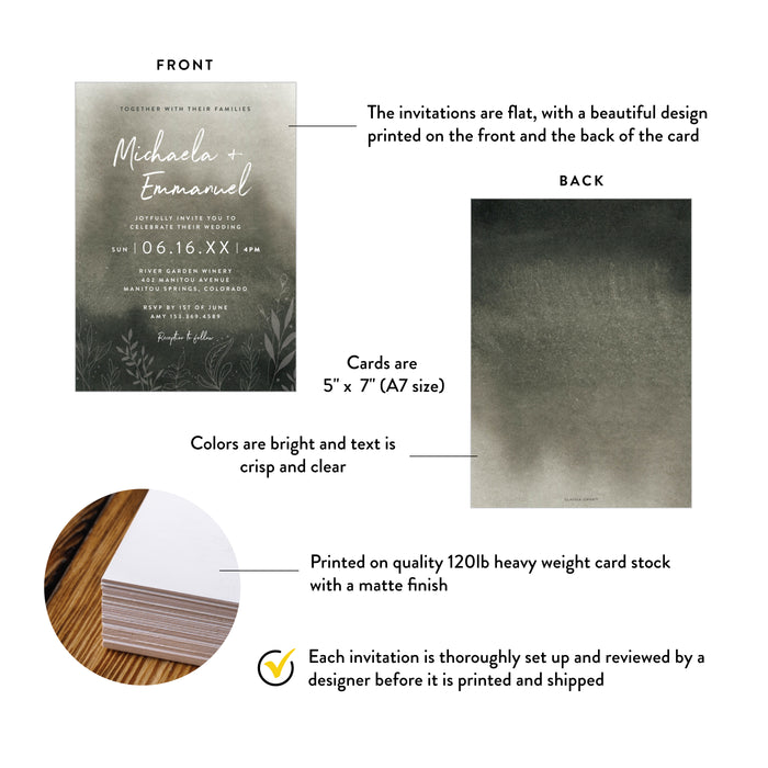 Moody Botanical Wedding Invitation