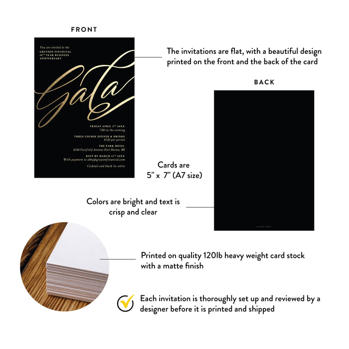 Corporate Anniversary Gala Invitation Elegant Business Event Card