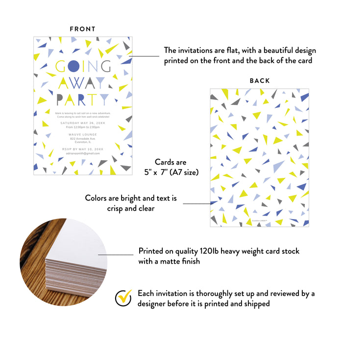 Colorful Going Away Party Invitation Farewell Celebration Card