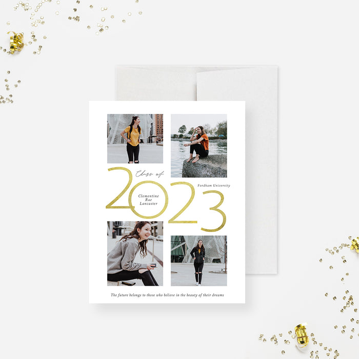 Class of 2023 Graduation Announcement with Photo, Congratulations Gift for Women and Men, College Graduation Cards with Pictures, High School Graduation Photo Gifts