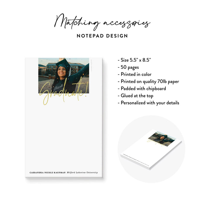 Elegant Graduation Party Invitation Card with Photo for College and High School Grads