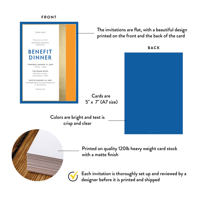 Corporate Benefit Dinner Invitation for Fundraising Events