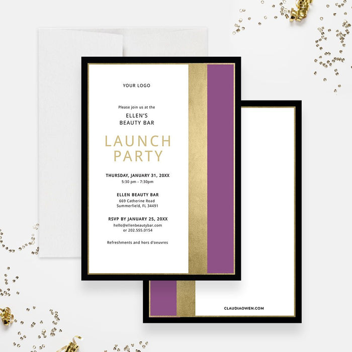 Sloon Inviation Beauty Salon Grand Opening Invitation Template, Launch Party invites D
