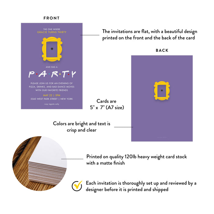 90s Sitcom Birthday Party Invitation Purple Door