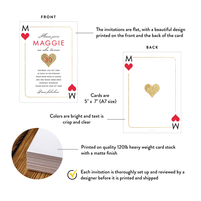 Casino Birthday Invitation Poker Night Party Invite