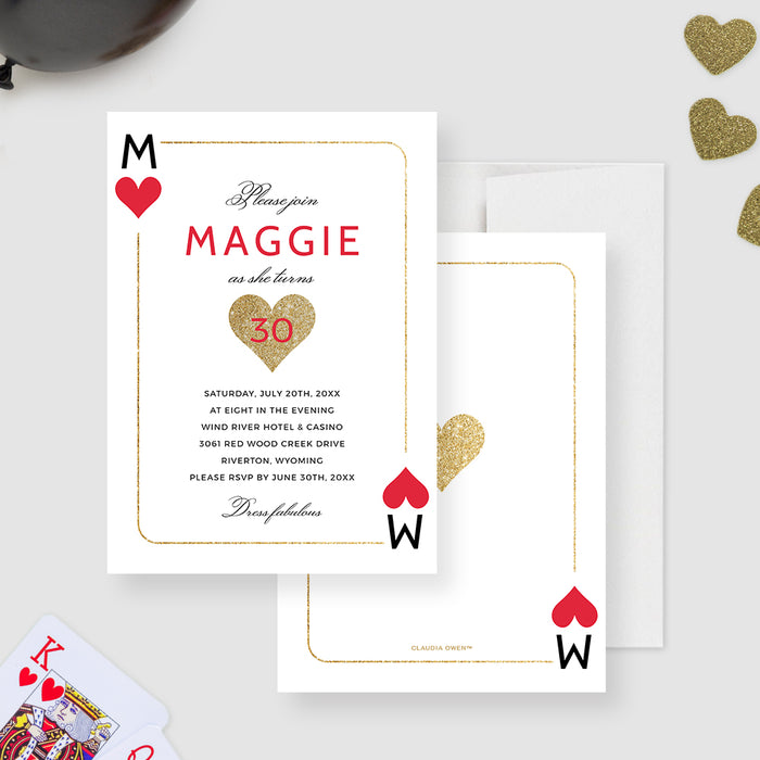 Casino Night Party Invitation Template, Poker Birthday Digital Download, Las Vegas Themed Invites for Women, Poker Night Playing Cards