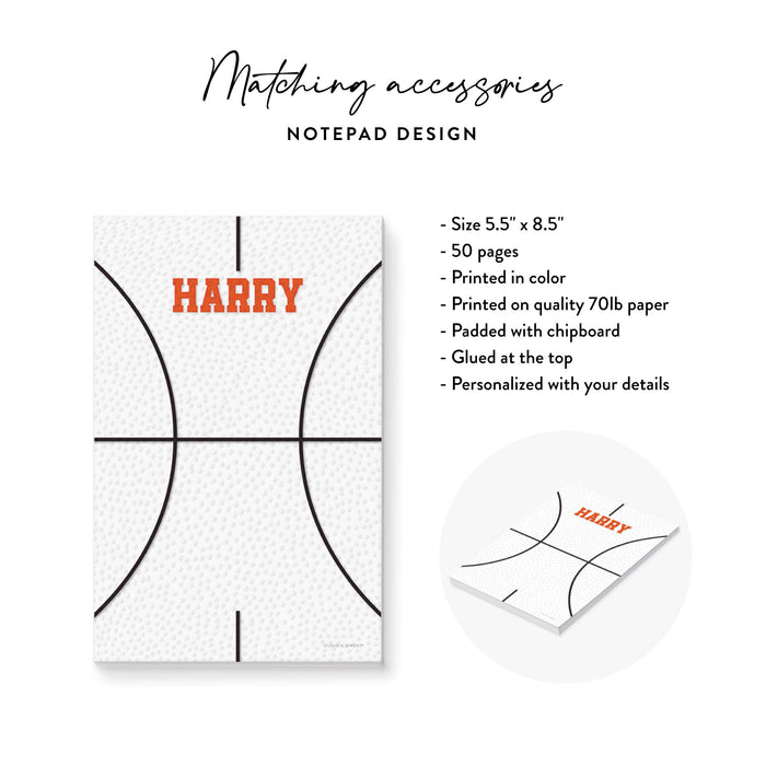 Personalized Basketball Notepad for Basketball Players