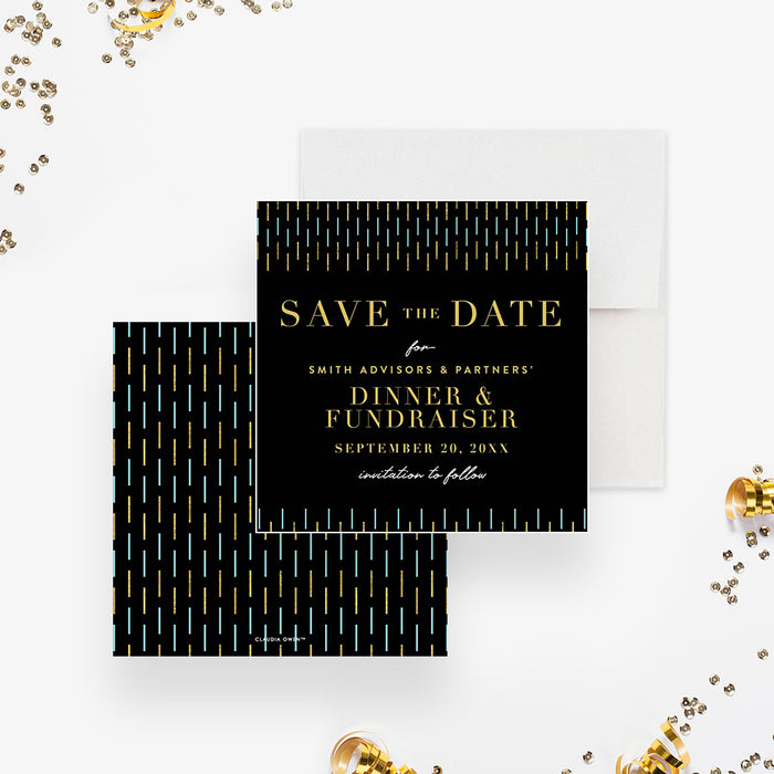 Unique Save the Date Card for Fundraising Dinner Party, Corporate Gala Save the Dates, Minimalist Business Charity Save the Date Cards