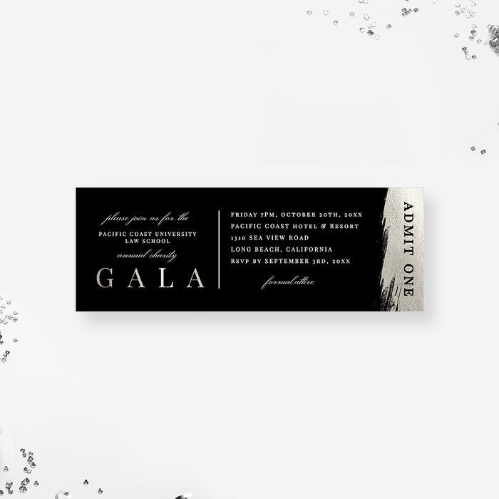 Digital Ticket Template for Annual Charity Gala Party, Experience a Night of Giving and Glamour