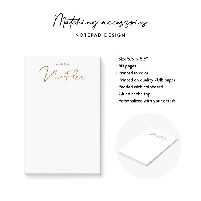 Personalized Gold Script Notepad With Name
