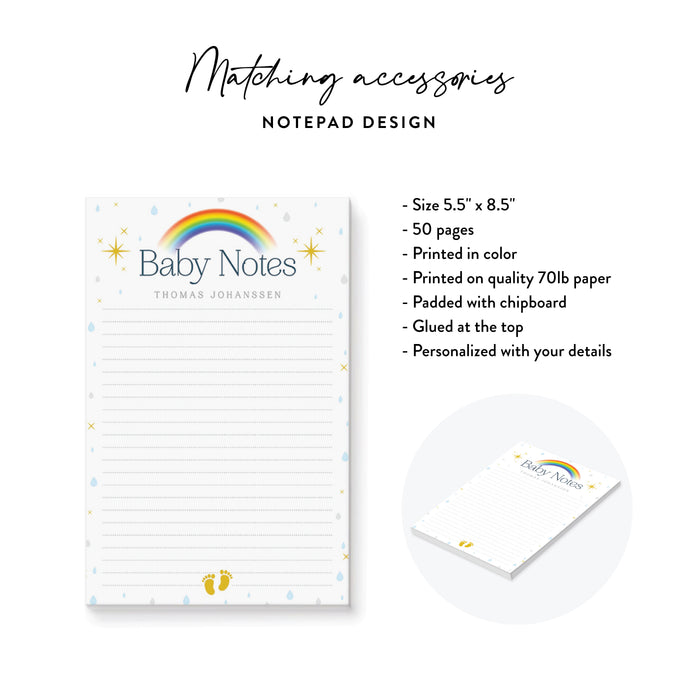 Colorful Rainbow Baby Shower Invitation with Clouds and Raindrops