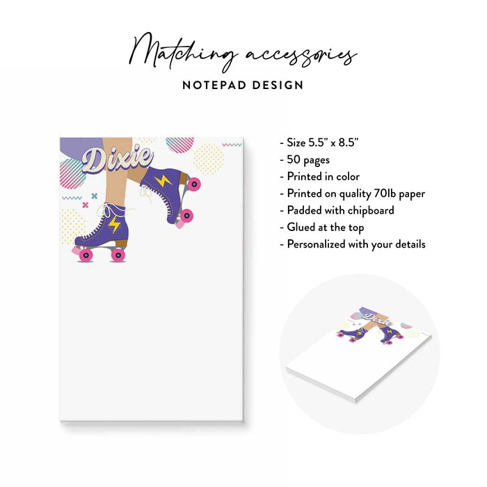 Personalized Roller Skater Notepad