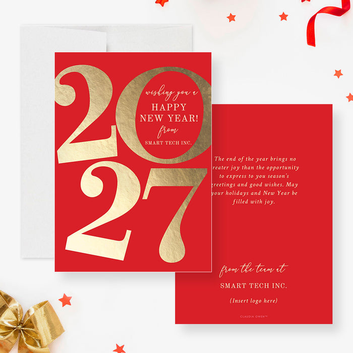 Elegant 2027 Happy New Year Digital Greeting Card