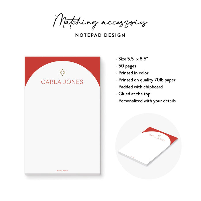 Elegant Red Bat Mitzvah Invitation Modern Jewish Party Card