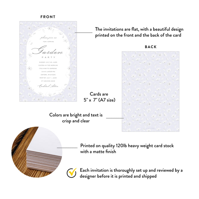 Lavender Garden Party Invitation Floral Spring Event Invite