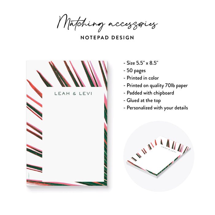 Tropical Wedding Invitation Modern Palm Leaf Card