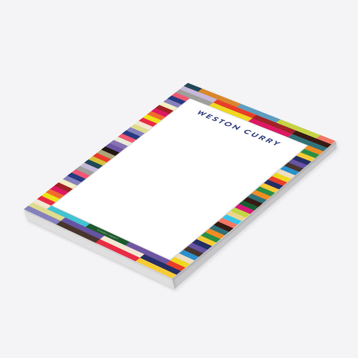 Colorful Geometric Notepad, Business Writing Pad for Men, Stationery Memo Pad for Professionals, Colorful Gift for the Office