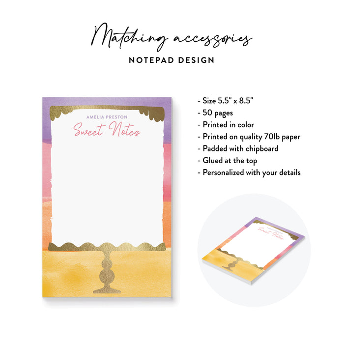 Watercolor Cake Kids Birthday Party Invitation Sweet Dessert Design