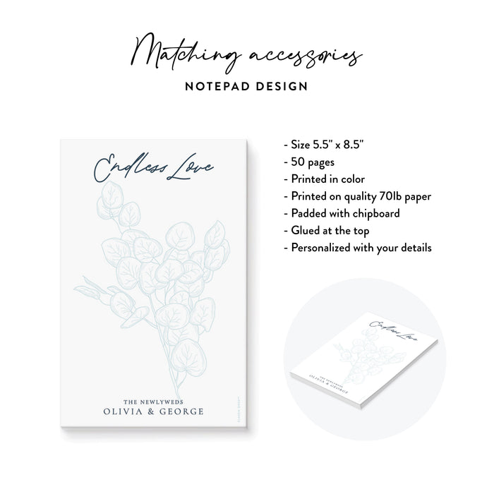 Blue Floral Wedding Invitation Botanical