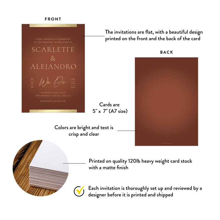 Terracotta Wedding Invitation Elegant Fall Design