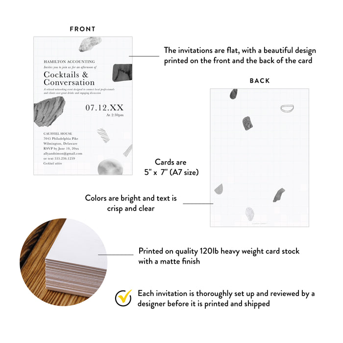 Corporate Event Invitation Cocktails Conversation Modern Invite