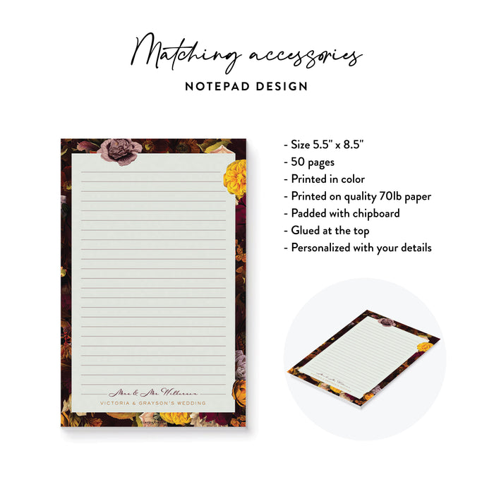 Fall Floral Wedding Invitation Autumn Flower Design