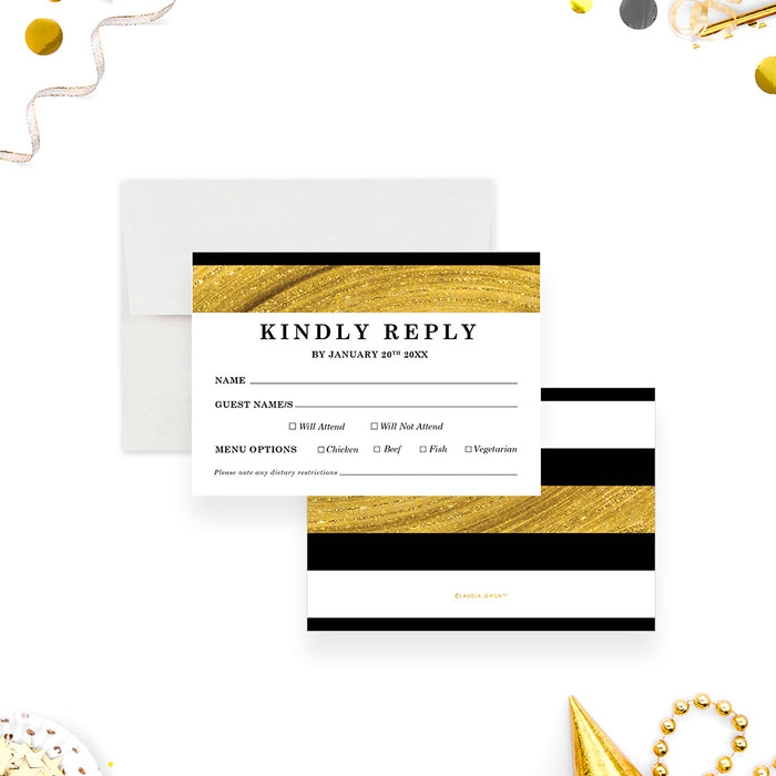Black and Gold Invitation Card for Annual Gala Party, Business Gala Night Invites, Company Awards Invitation, Corporate Event Party