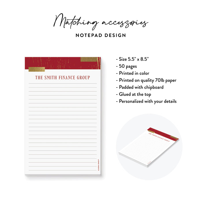 Personalized Red and Gold Dinner Invitation Corporate Event Card