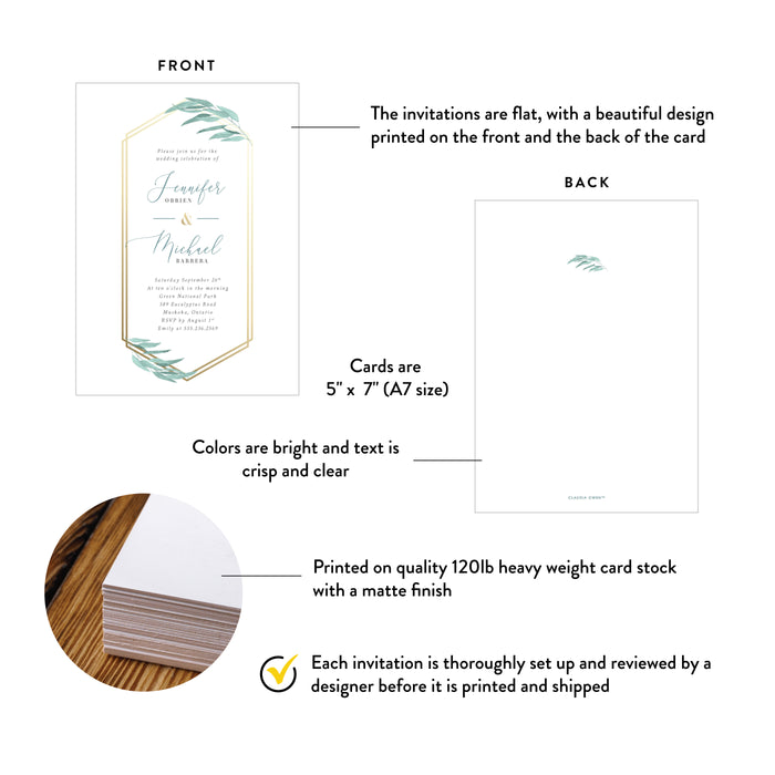 Elegant Eucalyptus Wedding Invitation Botanical Greenery Design