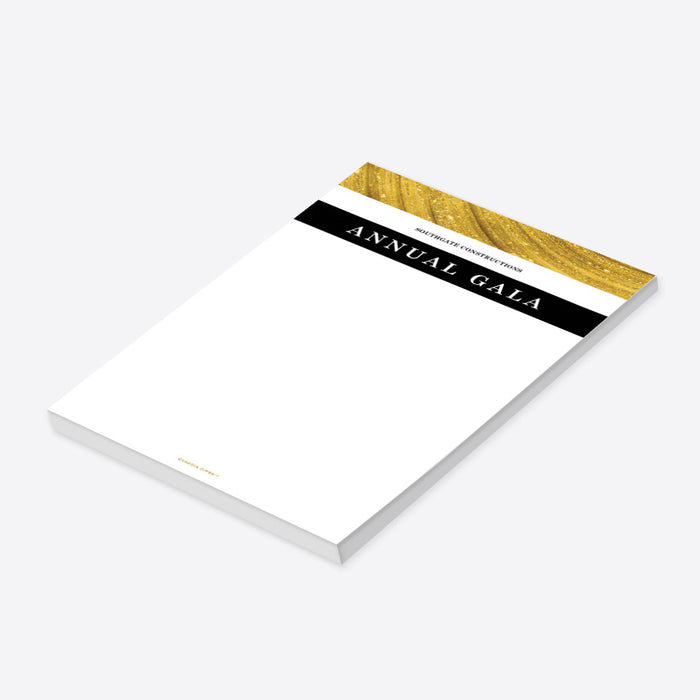 Elegant Striped Notepad in Black and Gold, Business Stationery Notepad, Unique Gift for the Office, Personalized To Do List Notepad